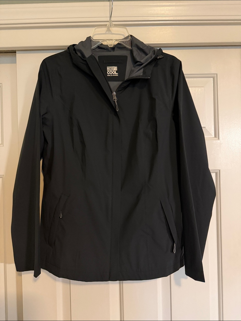 NWOT 32 Degrees Black Hooded Lightweight Utility Jacket